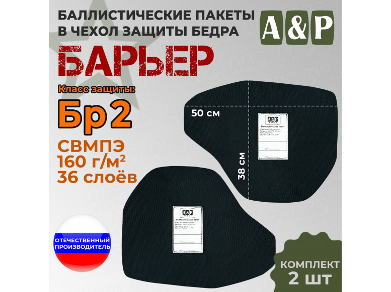 Баллистические пакеты в чехол защиты бедра "Барьер". Класс защитной структуры Бр 2.